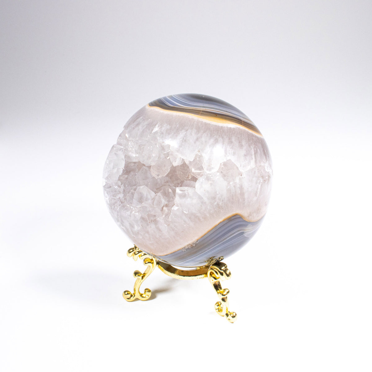 白水晶瑪瑙開口笑球– CRYSTALE 天然水晶專門店