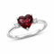 Garnet Heart Ring - 7mm
