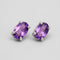 Amethyst Oval Earrings - 4x6mm