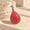 Rhodochrosite teardrop pendant - 約22x20mm