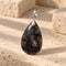 Black Rutilated Quartz teardrop pendant - 約25x19mm