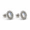 月亮石四爪圍石耳環 - 8.5x10.5