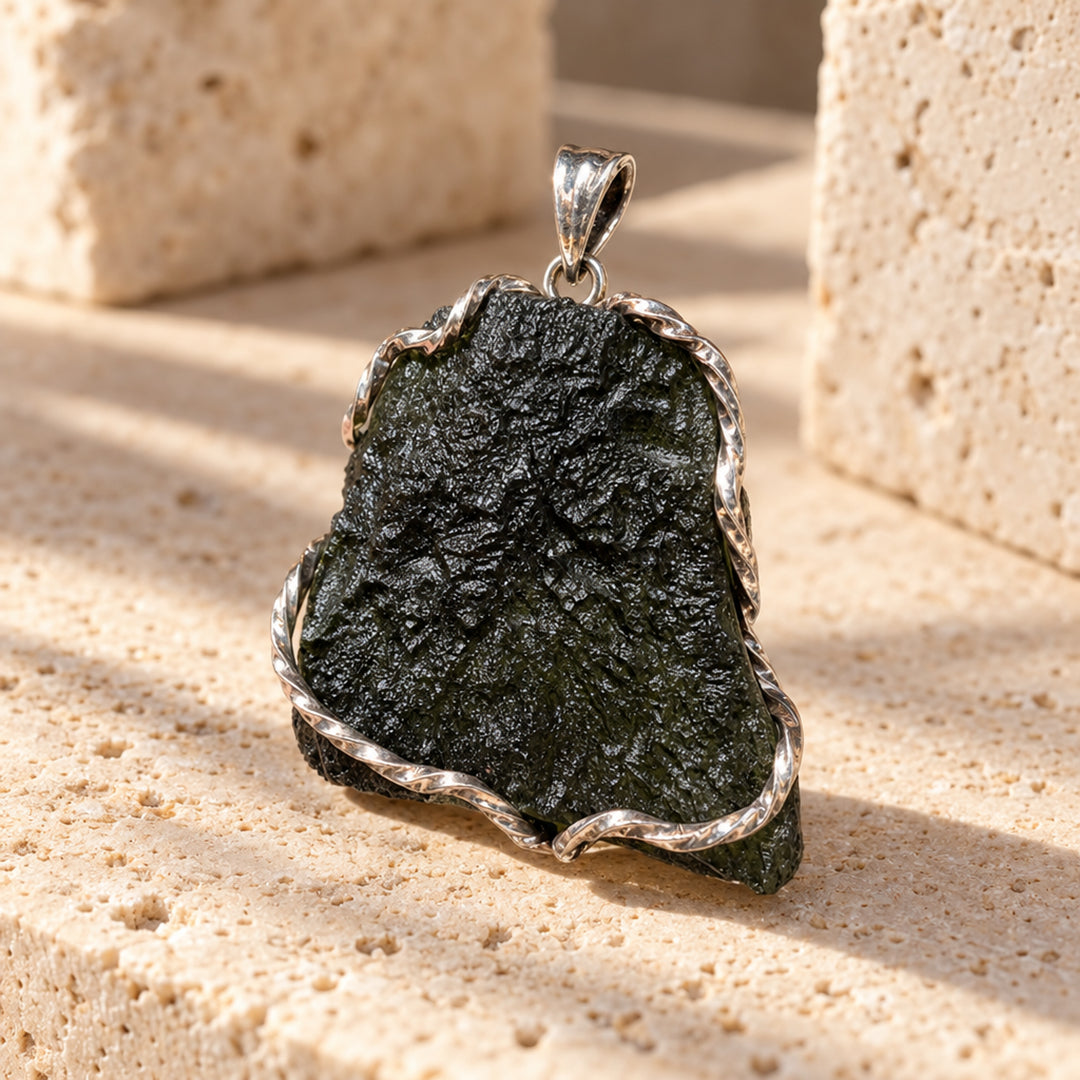 Moldavite pendant