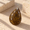 Golden Silk Jade teardrop pendant - 約46x34mm