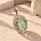 Prehnite pendant - 約12x9mm
