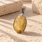 Golden Rutilated Quartz oval pendant - 約20x15mm