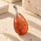 high-grade Sunstone teardrop pendant - 約39x19x9mm