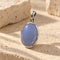 Blue Chalcedony pendant - 約18x14mm