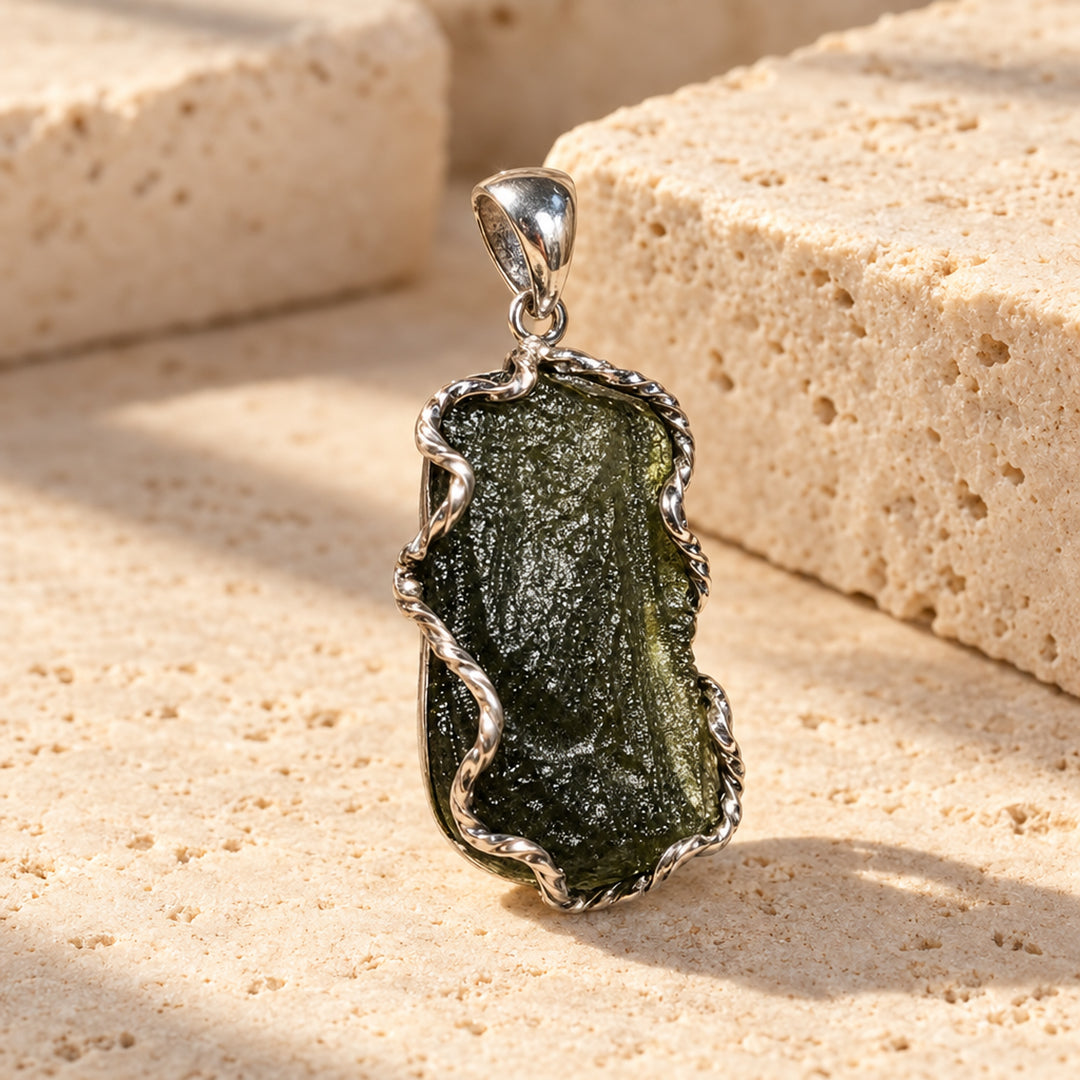 Moldavite pendant