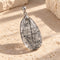 black Golden Rutilated Quartz teardrop pendant - 約40x18x6mm