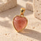 Russian Strawberry Quartz heart-shaped pendant - 約11mm