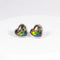Ammolite Heart Shaped Puzzle Earring -  10mm 