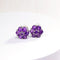 Amethyst Flower Ball Earring -  9mm 