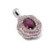 Garnet Flower Shaped Pendant - 16x13.5mm