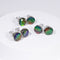 Ammolite Round Shaped Binded Earring
