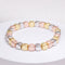 Three Color Square Shaped Gibeon Meteorite Bracelet -  6mm 