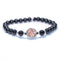 Gibeon Meteorite with Black Tourmaline Bracelet - 6mm+12mm 圓牌 / Rose Gold